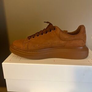Alexander McQueen Brown Sneakers with Thick Sole and Soft Suede